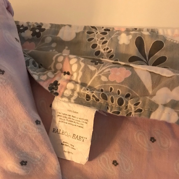 BALBOA BABY CAR SEAT CANOPY BABY COVER 100% COTTON PINK AND GRAY PASLEY FLOWERS - Picture 6 of 6